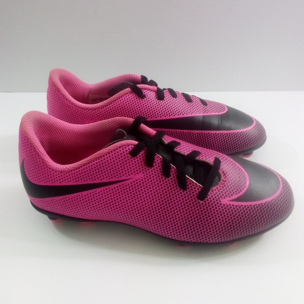Nike Bravata 2 FG Girls 4Y Pink Black Soccer Cleats 844442-600